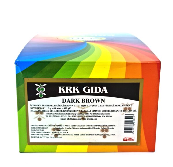 KRK GIDA RENKLENDİRİCİ KOYU KAHVERENGİ (DARK BROWN) (BROWN HT) (E 155) 9GR-48 ADET