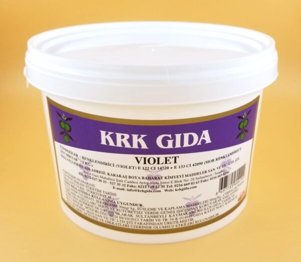 KRK GIDA RENKLENDİRİCİ KARIŞIM MOR (VIOLET) (E 122 CARMOSİNE + E 133 BRİLLANT BLUE) 1KG